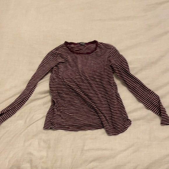 Vince xs long sleeve stripe wine colored - Picture 1 of 2
